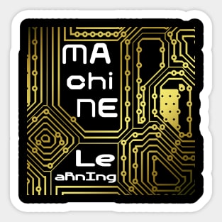 Machine Learning Computer Micro Chip White Gold Sticker